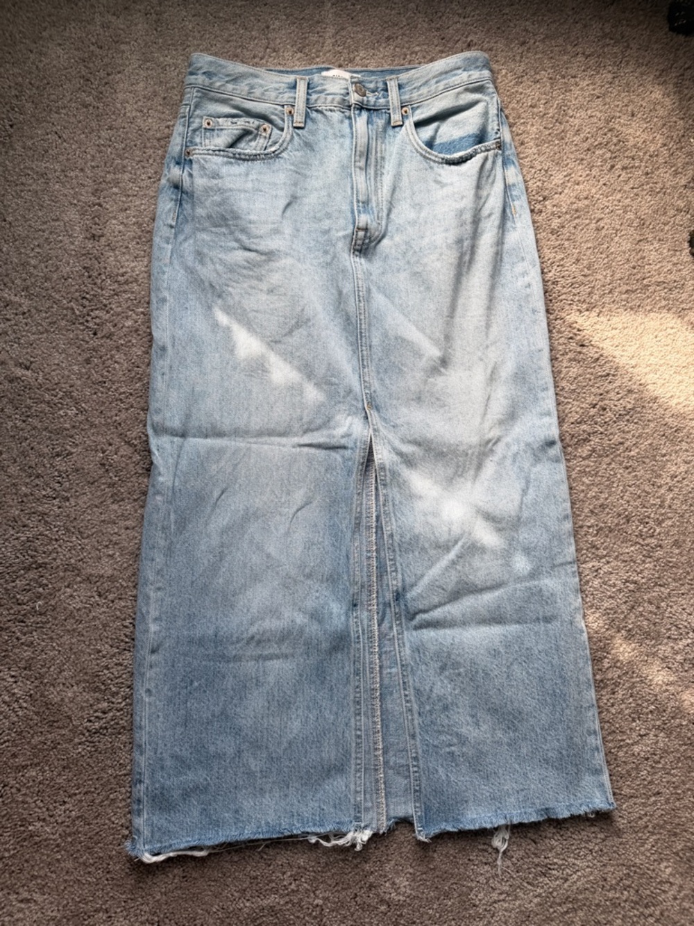 Pistola Alice Midi Denim Skirt with Center Slit - Picture 3 of 7